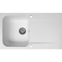 Essebagno - Lisse fregadero reversible 1 cubeta 1 escurridor en resina blanca