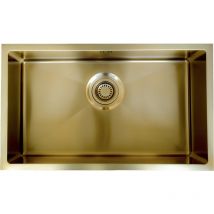 Essebagno - Luisa fregadero 1 cubeta grande 76x45 en acero inoxidable oro cepillado