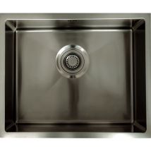 Essebagno Fregadero Luisa 1 cubeta grande 55x45 en acero inoxidable gris gun metal