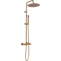 Luisa ii Columna de ducha termostática de cobre cepillado - Essebagno