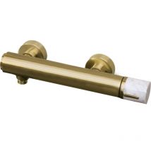 Essebagno - Manopola mezclador de ducha de mármol dorado cepillado