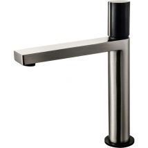 Essebagno - Mezclador alto de lavabo Exil en acero inoxidable y negro
