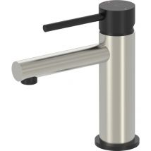 Essebagno Mitigeur lavabo bas Envol façon inox et noir
