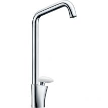 Essebagno Mitigeur lavabo bec haut Galet chrome et poignée blanche