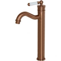 Essebagno - Mitigeur lavabo rétro haut Leeds cuivre brossé