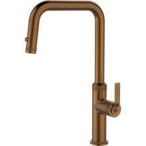 Molette Miscelatore per lavabo con doccetta estraibile in rame spazzolato - Essebagno