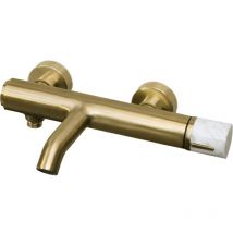 Rubinetto per bagno e doccia Manopola in oro spazzolato e marmo - Essebagno