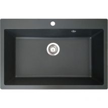 Sierra lavello 1 sola vasca grande 76x50 in resina nera - Essebagno