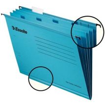 Pendaflex Esselte Foolscap Reinforced Suspension File Card V Base Blue (Pack 10)