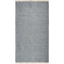 Thedecofactory - essence - Tapis en jute et coton avec franges gris clair 80x150