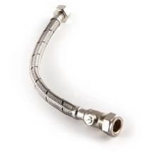 Buyaparcel - Essentials 15mm x 1/2''x30cm Flexible Tap Connector 9.5mm Bore + Isolation valve