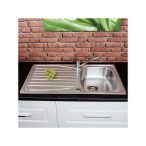 Inset Stainless Steel Sink Single Bowl And Drainer With Free Waste
