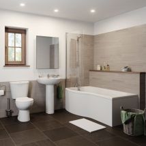 Essentials - p Bathroom Suite with Left Hand Bath