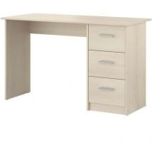 Les Tendances - essentielle Bureau 3 tiroirs - Décor acacia clair - l 121,2 x p 74,3 x h 55 cm
