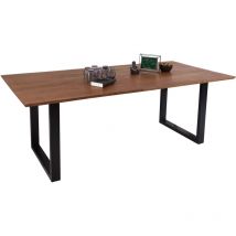 Esstisch 200x100 cm Akazie massiv nussbaumfarben Schweizer Kante U-Gestell ATLANTA