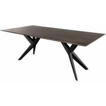 Esstisch Akazie 140x90x76 grau lackiert Beine anthrazit matt swiss edge 08