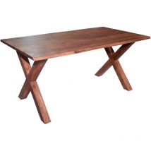 Esstisch Akazie nussbaumfarben 120 x 80 cm X-Holzgestell MURCIA