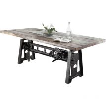 Esstisch Altholz höhenverstellbar 75-105 cm 260x100x76 mehrfarbig lackiert industrial 26