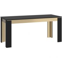Lomadox - Esstisch ausziehbar 160-200 cm in schwarz matt mit goldfarbenen Akzenten NOLA-129