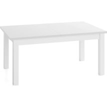 Esstisch Ausziehbar Rechteckig Xxl Groß – Platzsparend, Verlängerbar 150 × 80 Cm Bis 190 Cm – Weiße Holzbeine – Hergestellt In Eu – Weiß