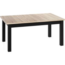Esstisch Ausziehbar Rechteckig – Platzsparend, Verlängerbar 140 × 80 Cm Bis 180 Cm – Schwarze Holzbeine – Hergestellt In Eu – Eiche Sonoma Hellbraun