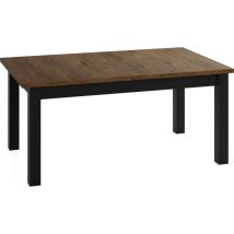 Esstisch Ausziehbar Rechteckig Xxl Groß – Platzsparend, Verlängerbar 160 × 90 Cm Bis 240 Cm – Schwarze Holzbeine – Hergestellt In Eu – Eiche Braun 