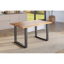 Esstisch Baumkante Holz-optik Wildeiche 160 X 85 U-gestell Schwarz Julius