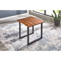 Esstisch Baumkante Massiv Akazie cognac 80 x 80 schwarz Esra