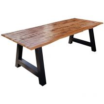 Sam Outillage - Esstisch Baumkante Massiv Mango naturfarben 280 x 100 schwarz A-Gestell dora