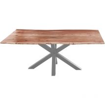 Esstisch Baumkante massiv Akazie natur 140 x 80 silber FELINA