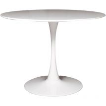 Esstisch Bullas, Runder Küchentisch, Esszimmertisch, Tisch mit Mehrzweckplatte, 100x100h75 cm, Weiß