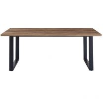 Esstisch edwar, 200 cm lang, in exotischem Mango-Holzdekor, ideal für ein gemütliches Esszimmer.