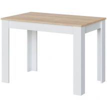 Fester Tisch Lowell, Esszimmertisch, Moderner Konsolentisch für Wohnzimmer oder Küche, cm 109x67x78, Weiß und Eiche