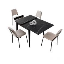 Concept-usine - Esstisch für 6 Personen grau und schwarz 180 cm karvia