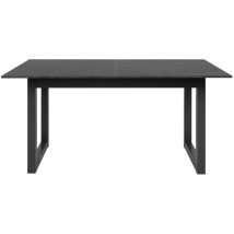 Table Extensible Austin 80a - Décor Ardoise Foncé Et Anthracite - Allonge De 40 Cm Incluse - L160-200 X H75 X P90 Cm