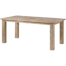 Massivmoebel24 - Esstisch Mango 160x90x76 whitewash lackiert railway 3000