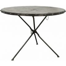 Esstisch rund Mango 100x100x80 grau lackiert HEAVY INDUSTRY 156