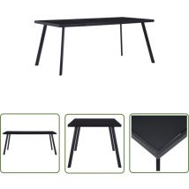 Ybyric - The Living Store Esstisch Schwarz 160 x 80 x 75 cm Hartglas - Esstisch - Hartglastisch - Schwarzer Esstisch - Moderner Esstisch