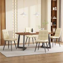 Redom - Esstisch-Set mit 4 Stühlen, modernes Küchentisch-Set, Küchentisch in Holzmaserung mit schwarzen Metallbeinen, MDF-Platte in Walnussfarbe,