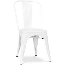 Esszimmerstuhl - Industriedesign - Stahl - Matt - New Edition -Stylix Weiß