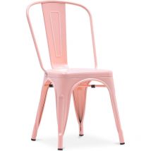 Esszimmerstuhl - Industriedesign - Stahl - Neuauflage - Stylix Pastellorange