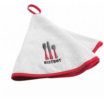 Essuie main rond - Bistrot rouge et blanc