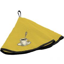 Essuie main Torchon Tasse de cafe jaune