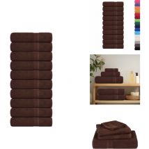 Essuie-mains 10 pcs marron 50x100 cm 360 g/m² 100% coton - Serviette À Main - Serviettes À Main - Essuie-mains - Serviette
