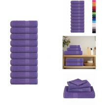 Essuie-mains 10 pcs violet 50x100 cm 360 g/m² 100% coton - Serviette à Main - Serviettes à Main - Essuie-mains - Serviette