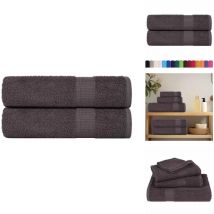 Essuie-mains 2 pcs anthracite 50x100 cm 360 g/m² 100% coton - Serviette à Main - Serviettes à Main - Essuie-mains - Serviette