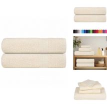 Essuie-mains 2 pcs crème 50x100 cm 360 g/m² 100% coton - Serviette à Main - Serviettes à Main - Essuie-mains - Serviette