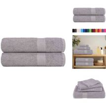 Essuie-mains 2 pcs gris 50x100 cm 360 g/m² 100% coton - Serviette à Main - Serviettes à Main - Essuie-mains - Serviette