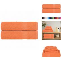 Essuie-mains 2 pcs orange 50x100 cm 360 g/m² 100% coton - Serviette à Main - Serviettes à Main - Essuie-mains - Serviette