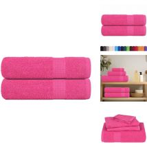 Essuie-mains 2 pcs rose 50x100 cm 360 g/m² 100% coton - Serviette à Main - Serviettes à Main - Essuie-mains - Serviette